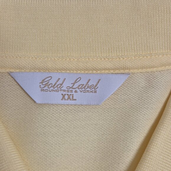 Roundtree & Yorke Gold Label Polo Shirt Men's Size XXL Yellow Pima Cotton NWT 54 - Picture 8 of 10